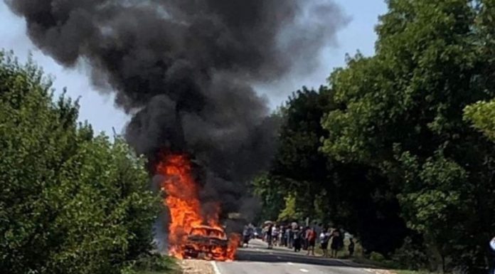 Dosar penal după incendierea mașinii de la Scoarța