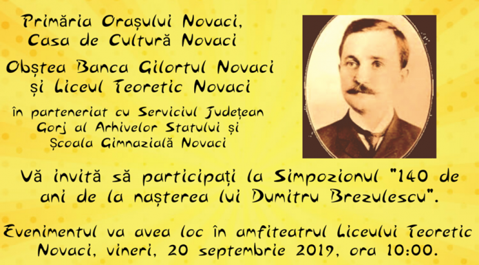 Novăcenii sărbătoresc “140 de ani de la nașterea lui Dumitru Brezulescu”