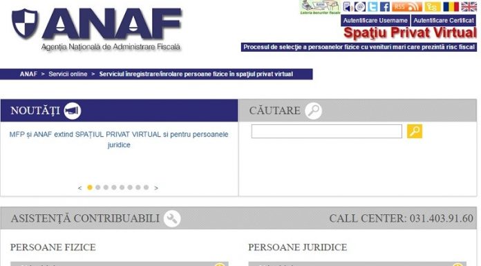 Spaţiul Privat Virtual, la dispoziția contribuabililor