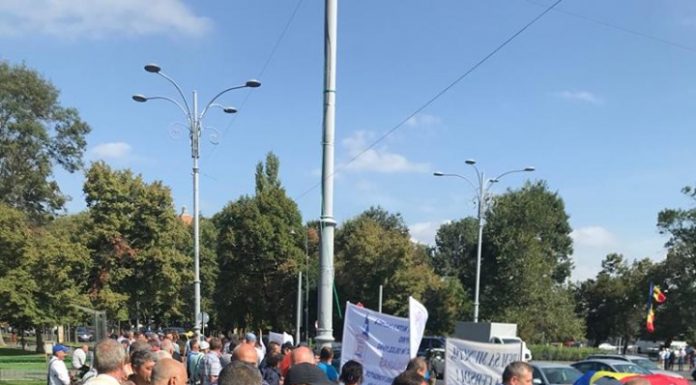 Angajați ai UM Sadu, protest la Guvern