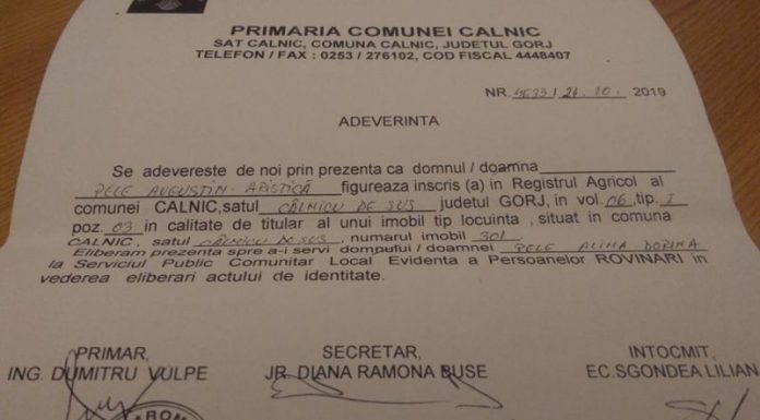 Refuz o lună pentru eliberarea unei cărți de identitate! Se întâmplă la Câlnic