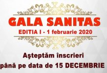 Invitație pentru înscrieri la Gala SANITAS
