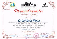 Premii la Festivalul Internaţional al aforismului de la Tecuci, pentru George Drăghescu şi Vasile Ponea