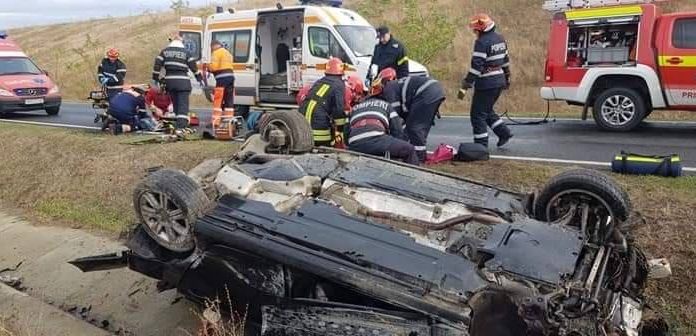 Tânără din Gorj, rănită grav într-un accident pe Autostrada A1