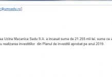 Bani pentru retehnologizarea UM Sadu