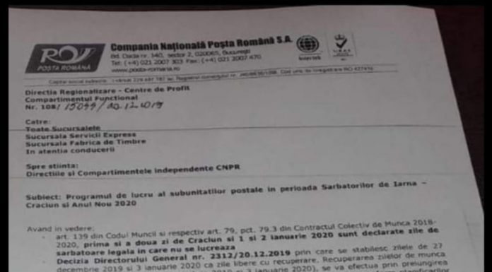 FOTO: Programul de lucru al subunităților poștale din Gorj