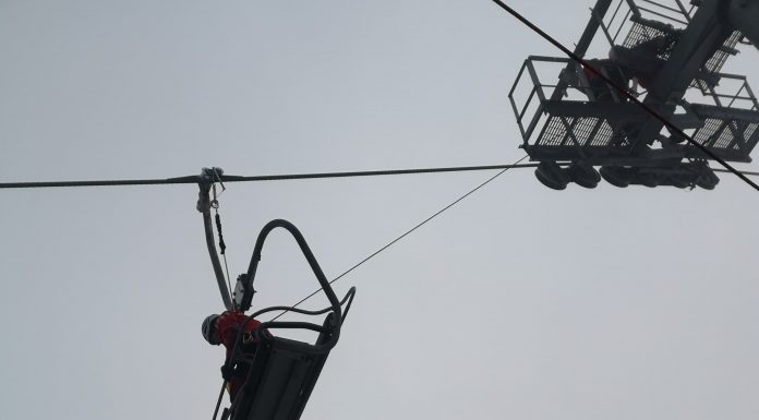 Exercițiu de salvare din telescaunul de la Rânca