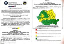 Informare meteo de vânt și ninsori