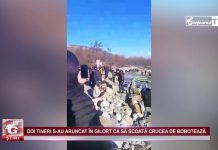 DOI TINERI S-AU ARUNCAT ÎN GILORT CA SĂ SCOATĂ CRUCEA DE BOBOTEAZĂ