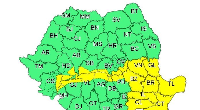 Nordul Gorjului, sub cod galben de vânt până diseară