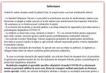 Măsuri la Turceni pentru evitarea îmbolnăvirii cu coronavirus