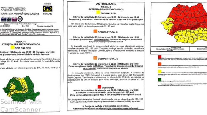 Cod roșu de vânt. Alertă și în Gorj
