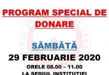 Program special de donare de sânge, la Centrul de Transfuzie