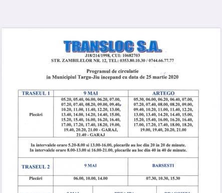 De azi, program modificat al mijloacelor de transport in comun ale Transloc
