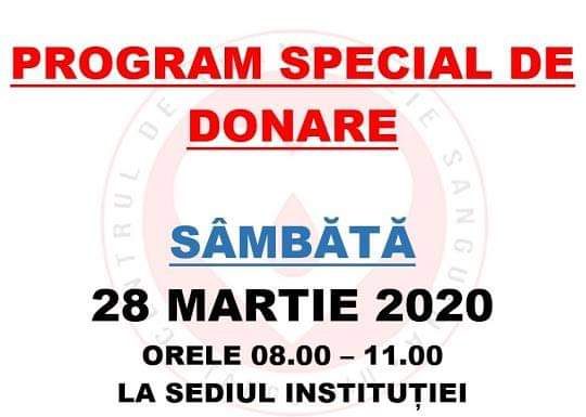 Program special, la Centrul de Transfuzie Sanguină