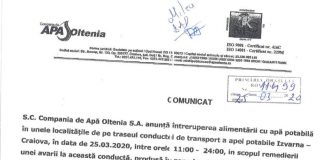 Avarie la conducta de apă! Mii de gorjeni, afectați!