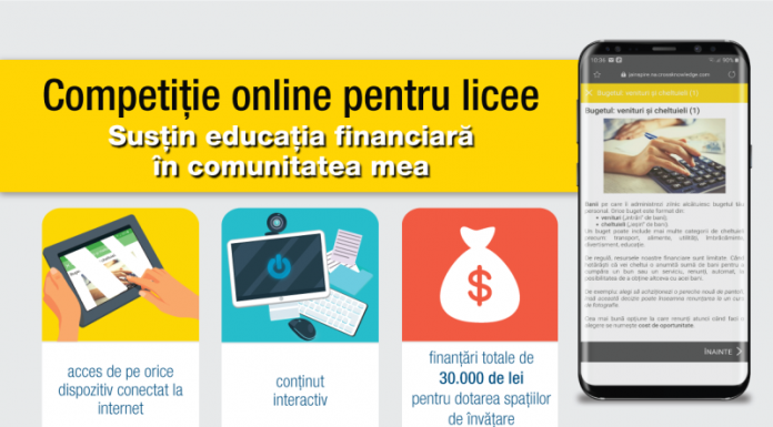 Finanțări pentru licee în competiția online „Susțin educația financiară în comunitatea mea”