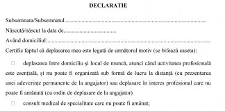 Condițiile în care se mai poate circula în intervalul 22.00-06.00