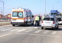 Pieton lovit de o mașină, pe ,,zebră”
