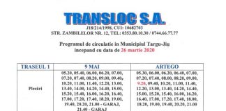 De azi, program modificat al mijloacelor de transport ale Transloc SA