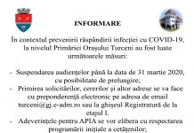 Audiențe suspendate la Primăria Turceni