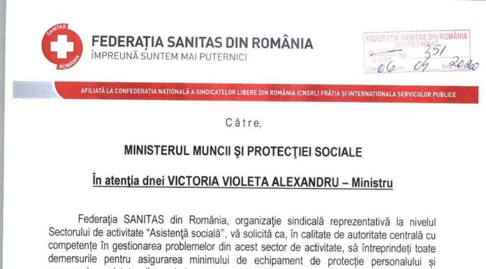 Vezi ce solicită Federația SANITAS ministrului Muncii!