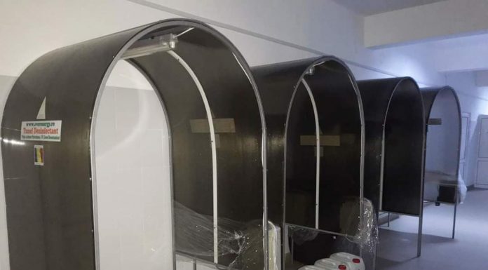 4 tuneluri dezinfectante, la Spitalul Orășenesc Turceni