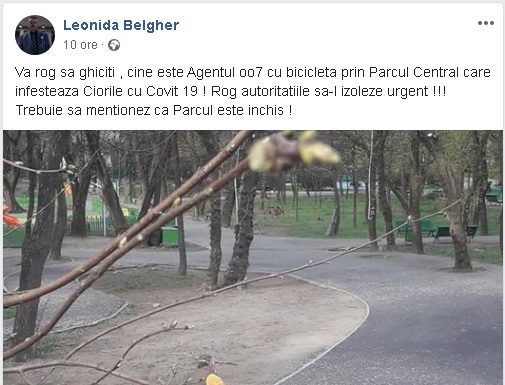 Belgher, amendat pentru că l-a pozat pe Davițoiu pe bicicletă în Parcul Central
