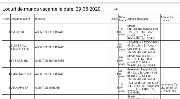 După criză: 115 noi locuri de muncă în Gorj!