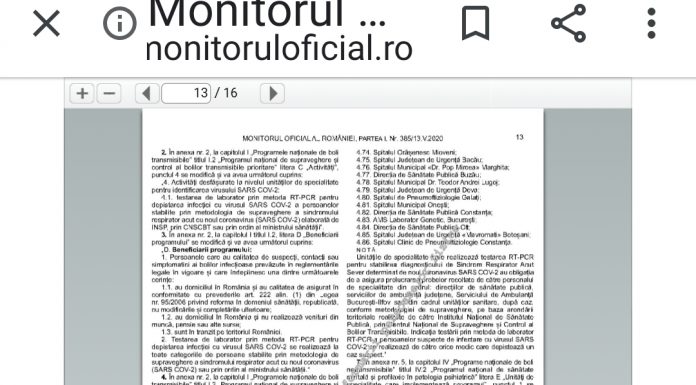 Foto: Acreditarea Laboratorului, în Monitorul Oficial