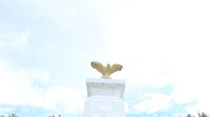 Coroană de flori, depusă de polițiști la monumentul lui Mihai Viteazul, de la Schela