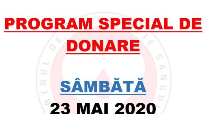 Program special de donare de sânge, la Centrul de Transfuzie