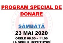 Program special de donare la Centrul de Transfuzie Sanguină