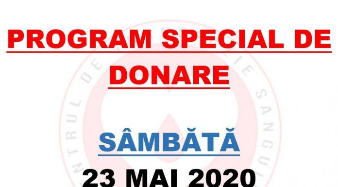 Program special de donare la Centrul de Transfuzie Sanguină