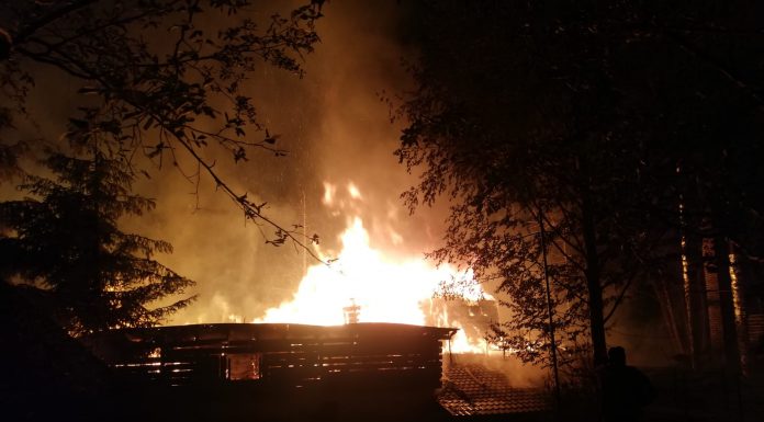 Cabana de la Cheile Buții, distrusă complet într-un incendiu