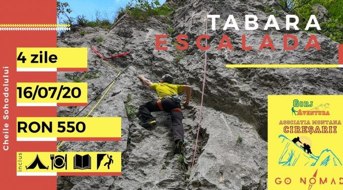 Tabără de escaladă, pe Cheile Sohodolului