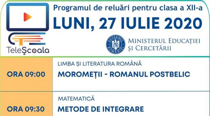 Reîncepe programul „Teleșcoală”