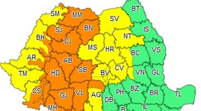 Alertă de vreme rea în Gorj
