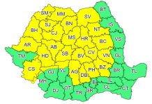 Cod galben de ploi pentru nordul județului Gorj