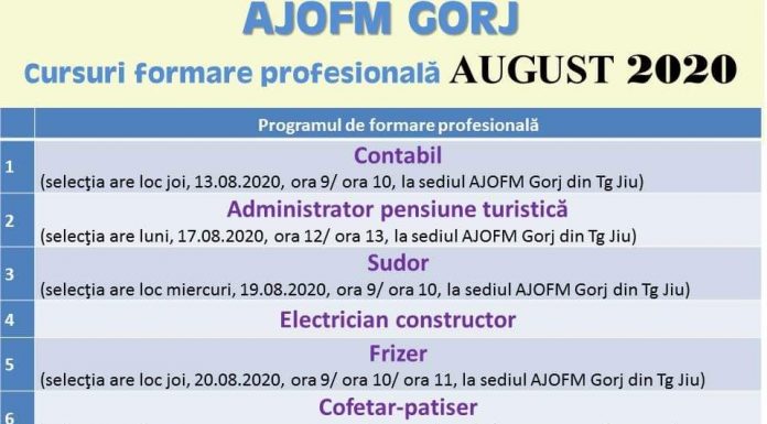 Noi cursuri demarează la AJOFM Gorj
