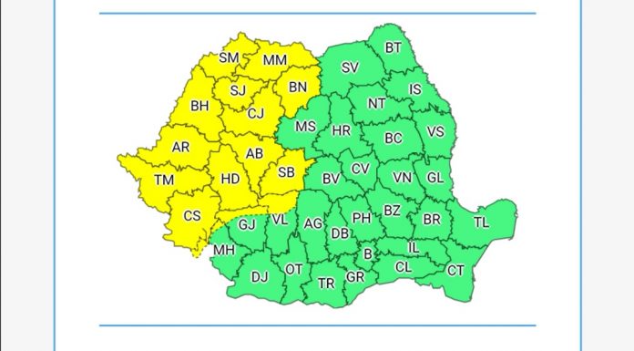 Cod galben de ploi pentru nordul județului Gorj