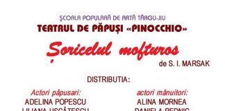 ,,Șoricelul mofturos” revine pe scena Teatrului de Vară din Târgu-Jiu