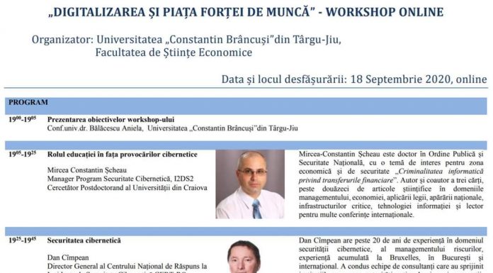 Renumiți specialiști, invitați la workshop-ul organizat de UCB Târgu Jiu