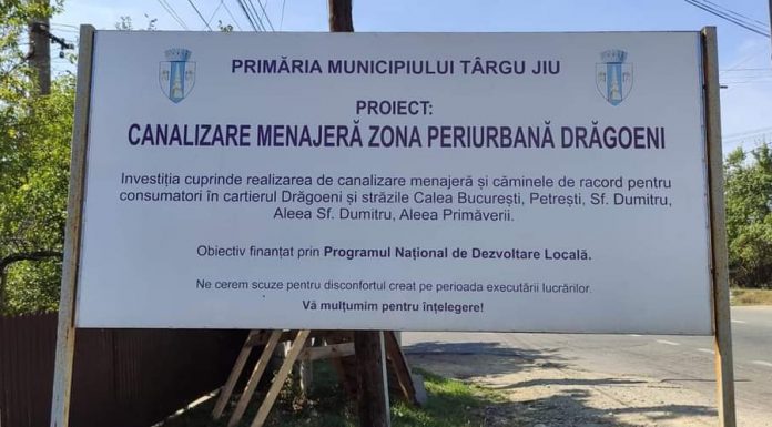 Locuitorii din Drăgoieni se pot racorda la noua rețea de canalizare