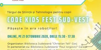 Copiii de gimnaziu din regiunea SUD-VEST, județele Gorj, Caraș-Severin și Hunedoara se întrec în proiecte digitale la CODE Kids FEST 2020