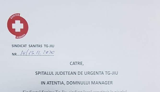 Sanitas solicită acordarea unor sporuri pentru personalul din zona „tampon” a SJU Târgu Jiu