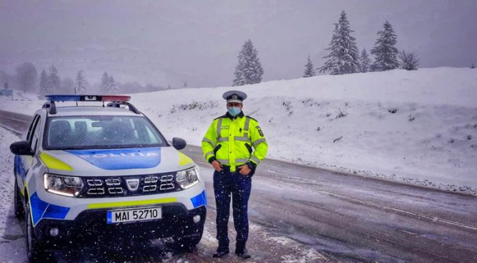 Anunțul polițiștilor gorjeni pentru un trafic sigur în condiții de iarnă