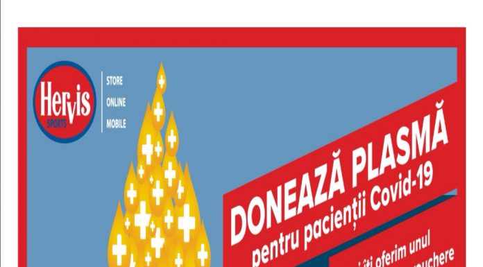 COVID-19: Hervis Sports oferă vouchere de cumpărături pentru donatorii de plasmă