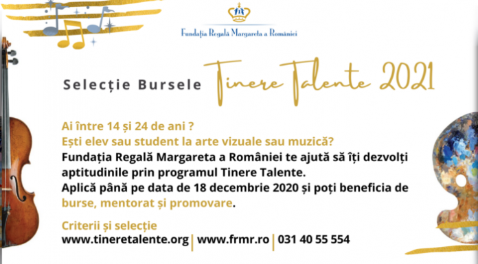 O nouă selecție pentru programul de burse „Tinere talente”