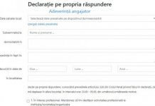 Declaraţia pe proprie răspundere se poate completa și online
